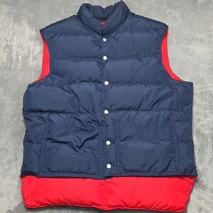 Vintage Prime Goose Down Vest Made In The USA Men's Size L Reversible Blue...